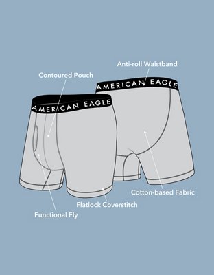 American Eagle 5-Pack AE Men's 6 Boxer Briefs AEO Size MEDIUM Boxer Brief  Cotton Blend Underwear