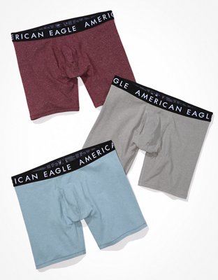 American Eagle AE Men's 3-Pack 6 Boxer Briefs XL EXTRA LARGE X-LARGE Boxer  Brief AEO Underwear Cotton (Floral Prints, Heather Blue Solid) at   Men's Clothing store