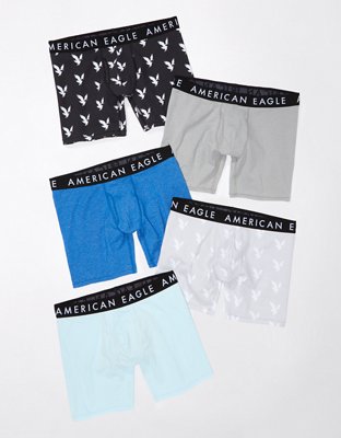 American Eagle 5-Pack AE Men's 6 Boxer Briefs AEO Size MEDIUM Boxer Brief  Cotton Blend Underwear