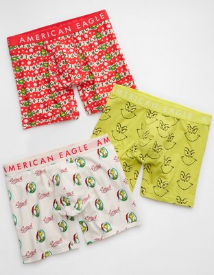 AEO Men's Grinch 6" Classic Boxer Brief 3-Pack