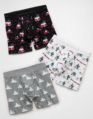 Emballage de trois caleçons boxeurs ajustés classiques 6 po Peanuts pour hommes AEO