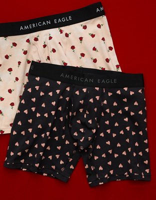 AEO Brief Boxer Clásico de 6" de Corazones Dispersos del Día de San Valentín para Hombre