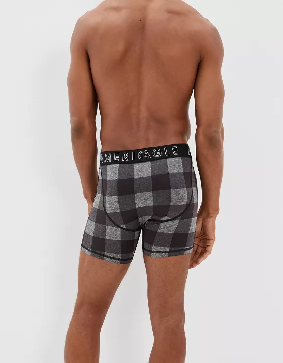 AEO Buffalo Check 6" Flex Boxer Brief With Ball Pit Pouch