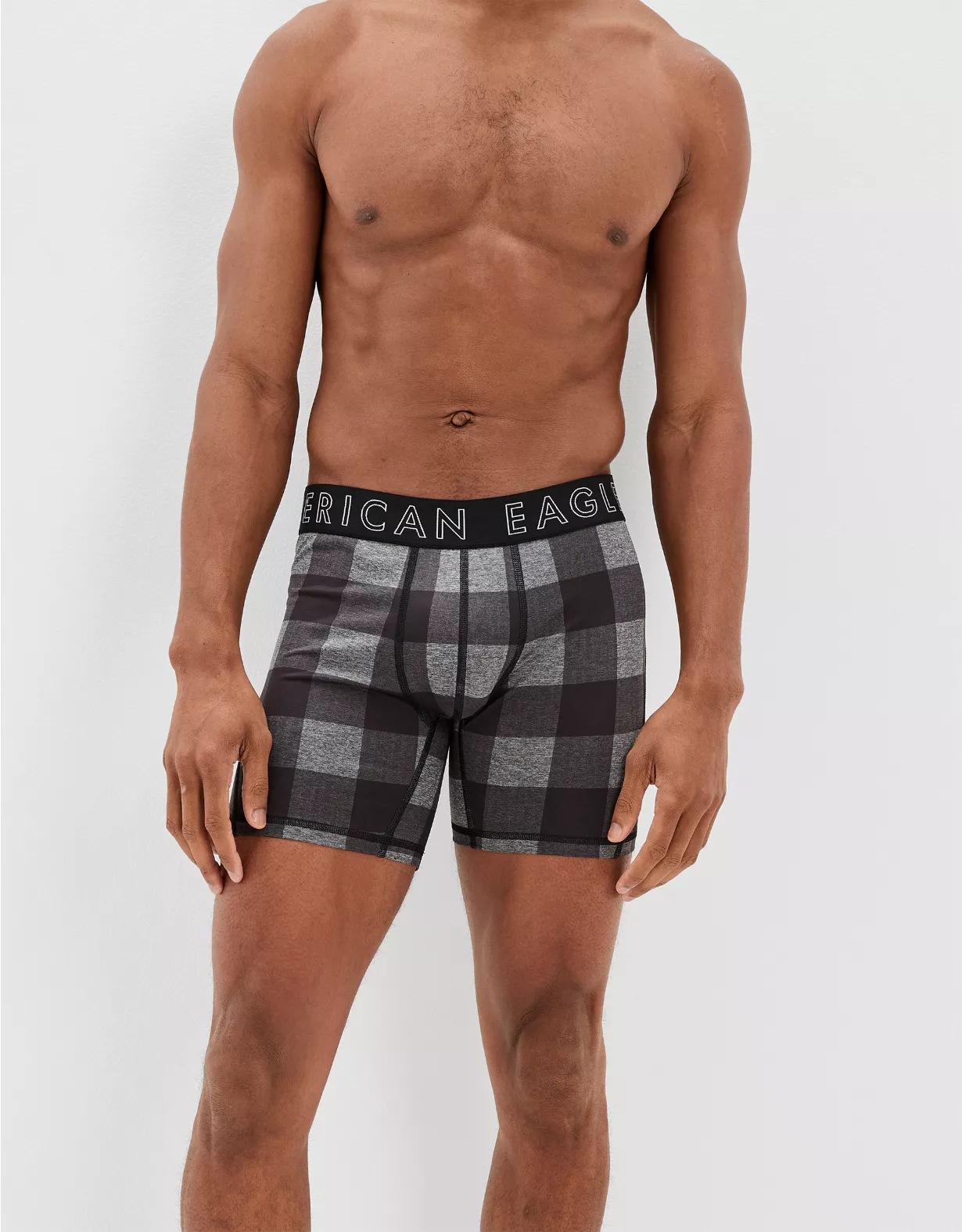 AEO Buffalo Check 6" Flex Boxer Brief With Ball Pit Pouch