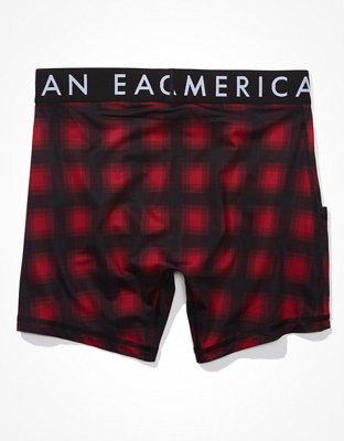AEO Plaid 6" Flex Boxer Brief With Ball Pit Pouch