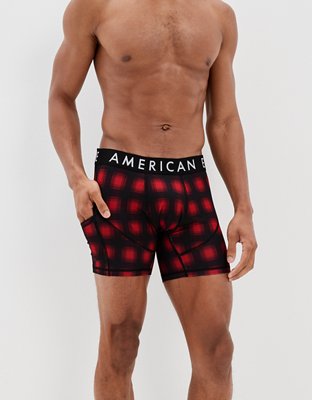 American Eagle AE Red & Black 6” Flex Boxer Brief Underwear - Size Small