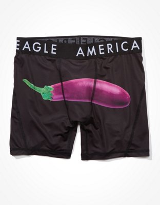 AEO Eggplant + Orange 6" Flex Boxer Brief