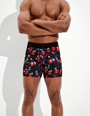 Buy American Eagle Men Black X-Mas Lights Satin Lounge Boxer Shorts online