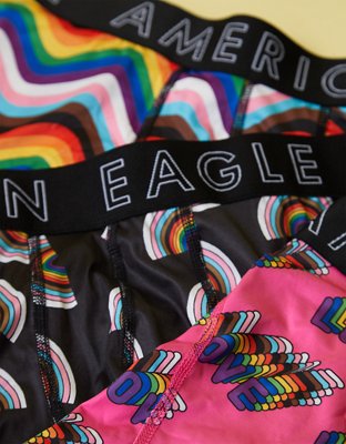 3-Pack Pride AEO American Eagle Medium 6 Boxer Briefs Rainbows, Love, Pride