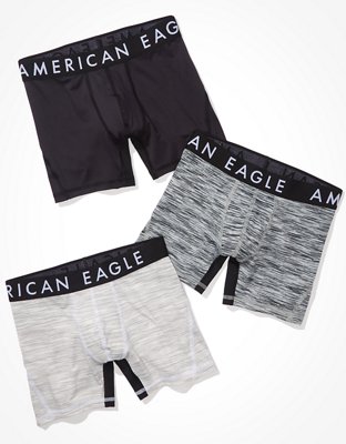 Small - 3-Pack AEO American Eagle 6 Flex Boxer Brief Trunks -  Red/Blue/Grey