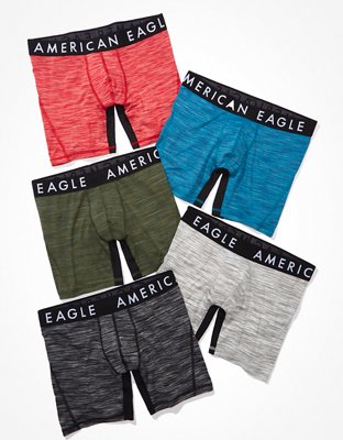 New American Eagle Men's 3265900 6 Eagles Logo Band Classic Boxer Brief 3- Pack, Multi (M) 