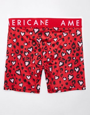 AEO Valentine Cheetah Hearts 6" Flex Boxer Brief