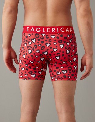 AEO Valentine Cheetah Hearts 6" Flex Boxer Brief