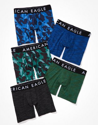 American Eagle Men's Blue Burger Legs 6 Flex Boxer Briefs, S Small, 8889-7