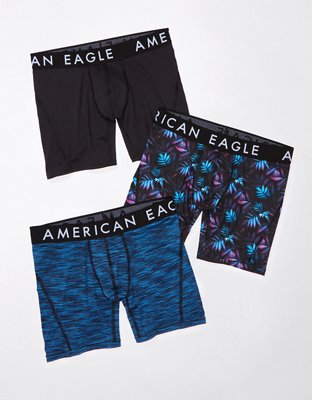 American Eagle AEO Men's Lot of 3 Pair 9 Flex Boxer Brief Medium AE Mens  3-Pack Underwear Briefs Set