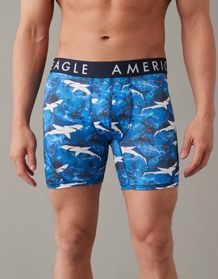 NWT AMERICAN EAGLE OUTFITTERS MENS 6 SPACE FLEX TRUNK AEO BLUE BOXER BRIEFS