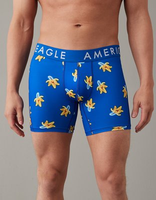 American Eagle Men's Blue Burger Legs 6 Flex Boxer Briefs, S Small, 8889-7