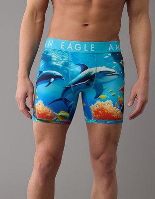 MENS AMERICAN EAGLE SURFER SHARK BLUE FLEX BOXER BRIEF SIZE XL (40/42)