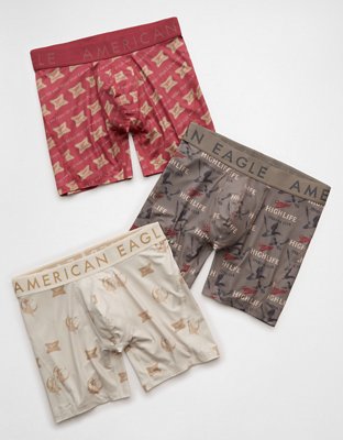 AEO Men's Miller Lite 6" Flex Boxer Brief 3-Pack