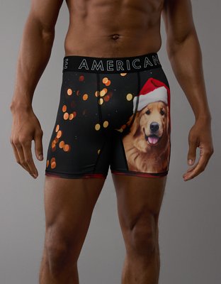 AEO Men's Santa Dog 6" Flex Boxer Brief