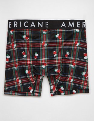 AEO Men's Plaid Snoopy 6" Flex Boxer Brief