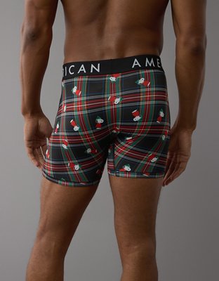 AEO Men's Plaid Snoopy 6" Flex Boxer Brief