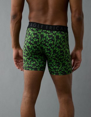 AEO Men's St. Patrick's Day Watercolor Clovers 6" Flex Boxer Brief