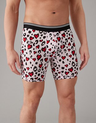 AEO Valentine Cheetah Hearts 6" Ultra Soft Boxer Brief