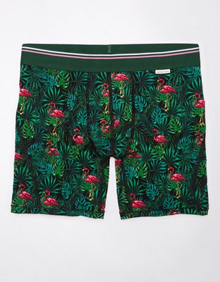 AEO Men's Tropical Flamingos 6" Ultra Soft Boxer Brief