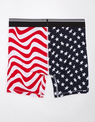 AEO Brief Boxer Ultra Suave de 6" con Motivo Estadounidense con Barras y Estrellas para Hombre