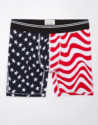 AEO Men's USA Stars & Stripes 6" Ultra Soft Boxer Brief