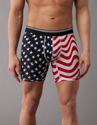 AEO Men's USA Stars & Stripes 6" Ultra Soft Boxer Brief