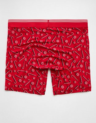 AEO Men's Candy Canes 6" Ultra Soft Boxer Brief