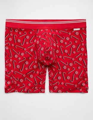 AEO Men's Candy Canes 6" Ultra Soft Boxer Brief