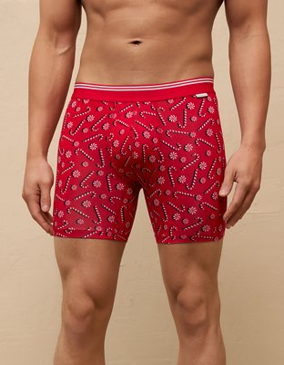 AEO Men's Candy Canes 6" Ultra Soft Boxer Brief