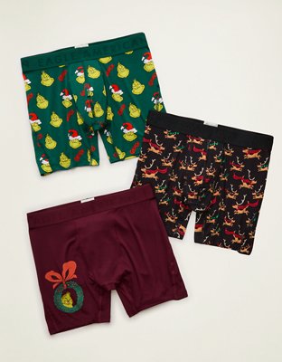 Трусы-боксеры AEO Grinch для мужчин, 3 шт. — American Eagle, цвет: Разноцветный — фото 1