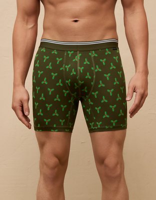 AEO Men's Christmas Holly 6" Ultra Soft Boxer Brief