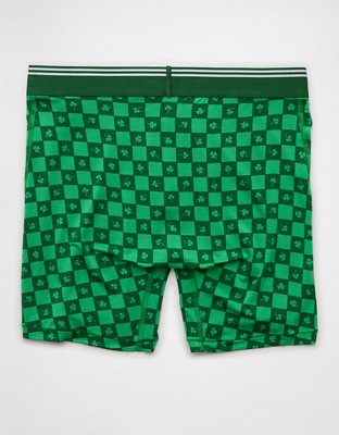 Caleçon boxeur ajusté ultradoux de 6 po à damier de la Saint-Patrick pour hommes AEO