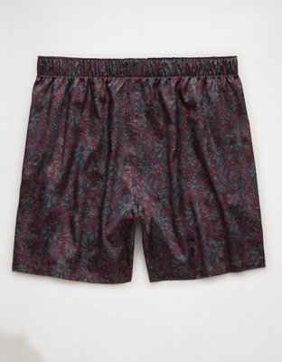 AEO Men's Paisley Satin Pocket Boxer Short