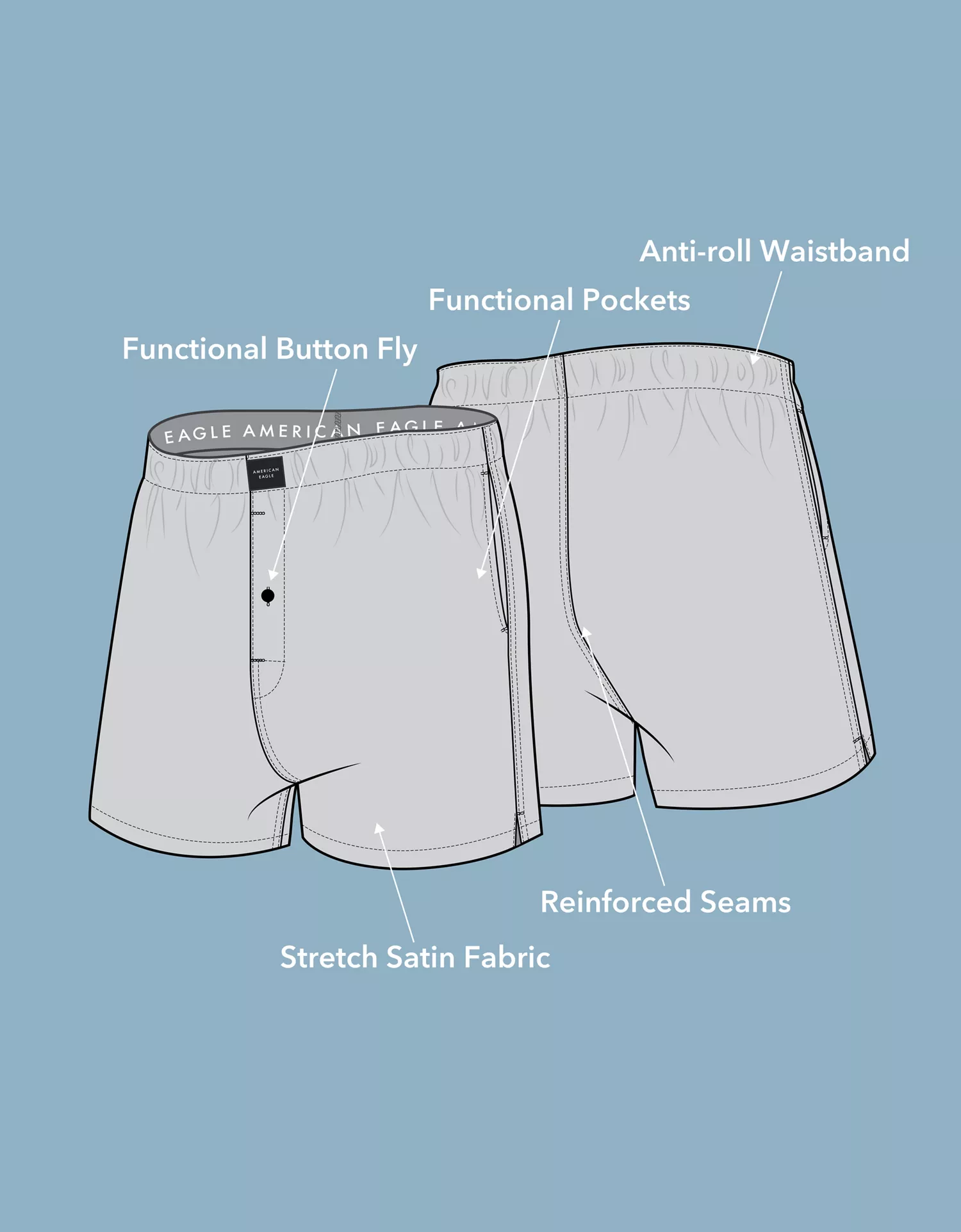 AEO Men's Food Satin Pocket Boxer Short - thumbnail 6