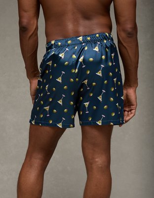 AEO Men's Olives Satin Pocket Boxer Short