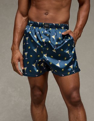 AEO Men's Olives Satin Pocket Boxer Short