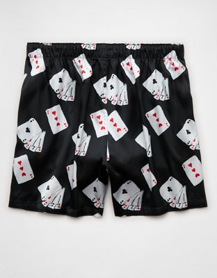 AEO Men's Cards Satin Pocket Boxer Short
