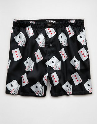 AEO Men's Cards Satin Pocket Boxer Short