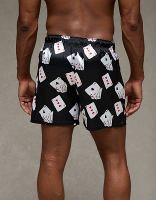 AEO Men's Cards Satin Pocket Boxer Short