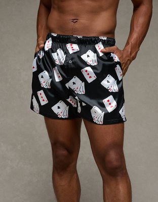 AEO Men's Cards Satin Pocket Boxer Short