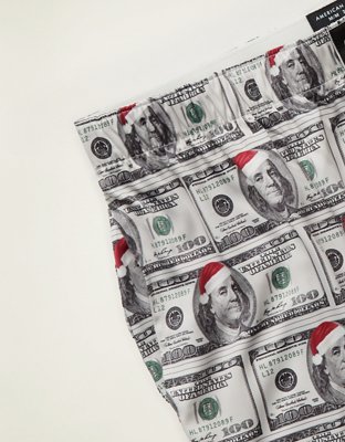 AEO Men's Santa Hat Money Satin Pocket Boxer Short