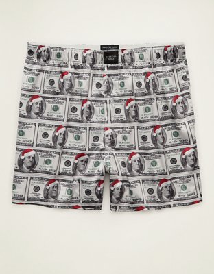 Трусы-боксеры AEO Money для мужчин, с карманом, атлас — American Eagle, цвет: Кремовый — фото 3