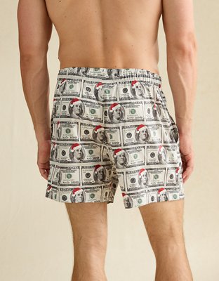 AEO Men's Santa Hat Money Satin Pocket Boxer Short