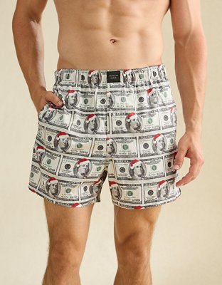AEO Men's Santa Hat Money Satin Pocket Boxer Short